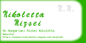 nikoletta mizsei business card